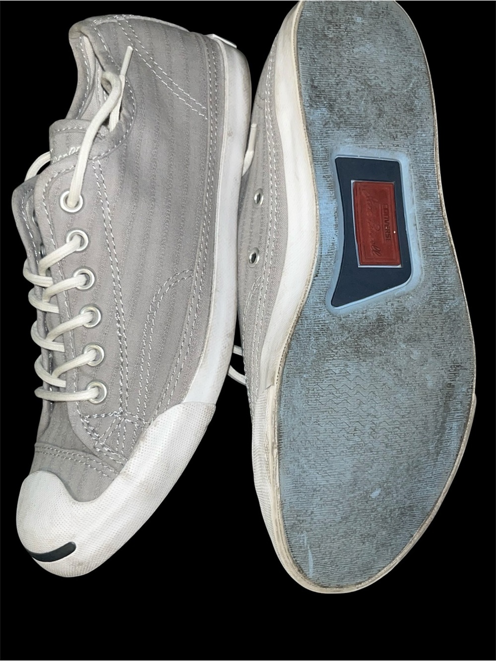 Converse Jack Purcell Low Top Sneakers in Gray & White - Picture 4 of 5